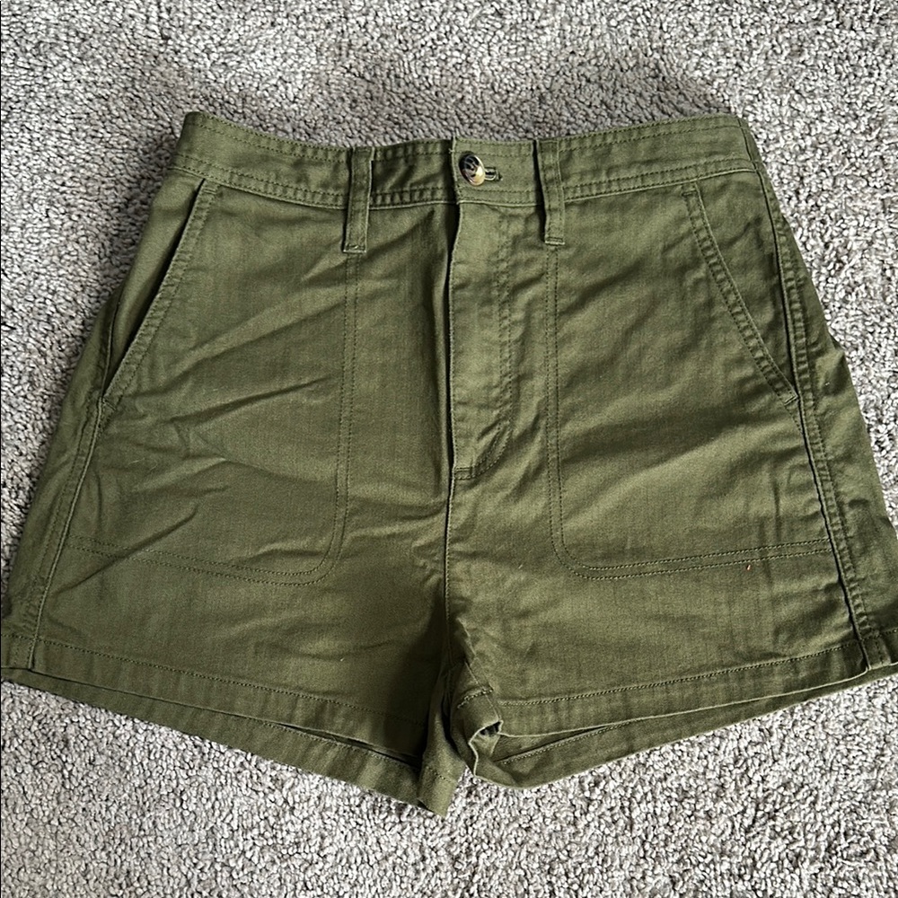 Madewell Olive Green Women's Flat Front Shorts